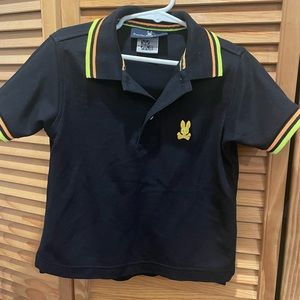 Phsyco Bunny Black Polo Kids Shirt